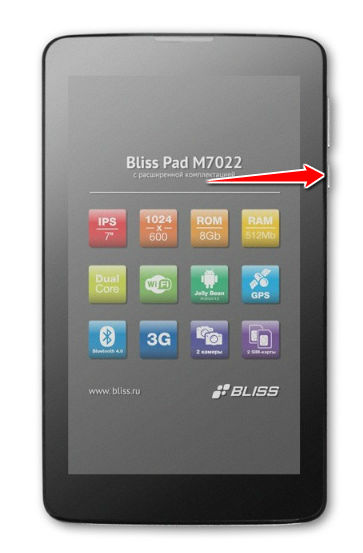 Hard Reset for Bliss Pad M7022