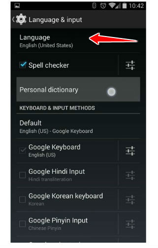 How to change the language of menu in Coolpad Shine