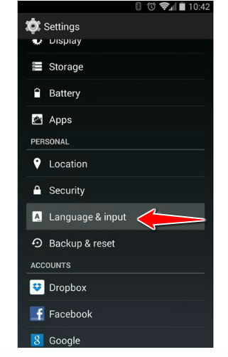 How to change the language of menu in Coolpad Shine